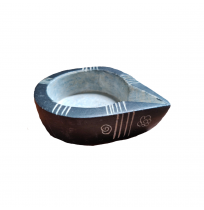Soapstone Diya - Black